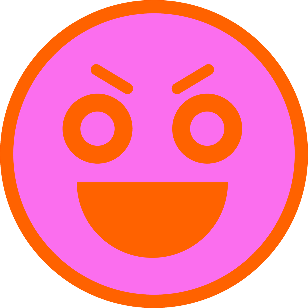 Mischievous Emoticon Grinning on Transparent Background