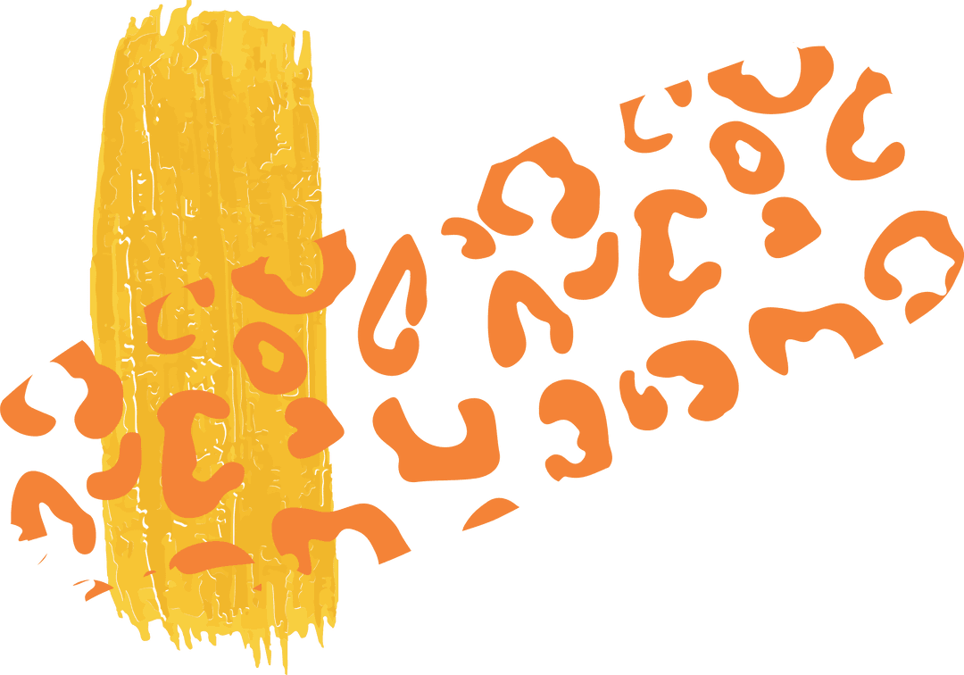 Abstract Brushstroke and Animal Spot Graphic on Transparent Background