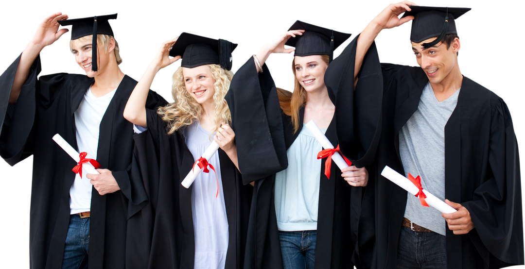 Transparent Happy Teenagers Celebrating Graduation Together Outdoors - Download Free Stock Images Pikwizard.com