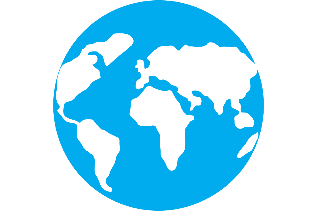 Transparent Globe Highlighting Continents in Blue Silhouette