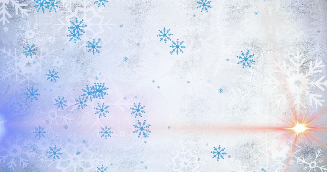 Delicate Snowflakes on a Soft Blue Winter Background