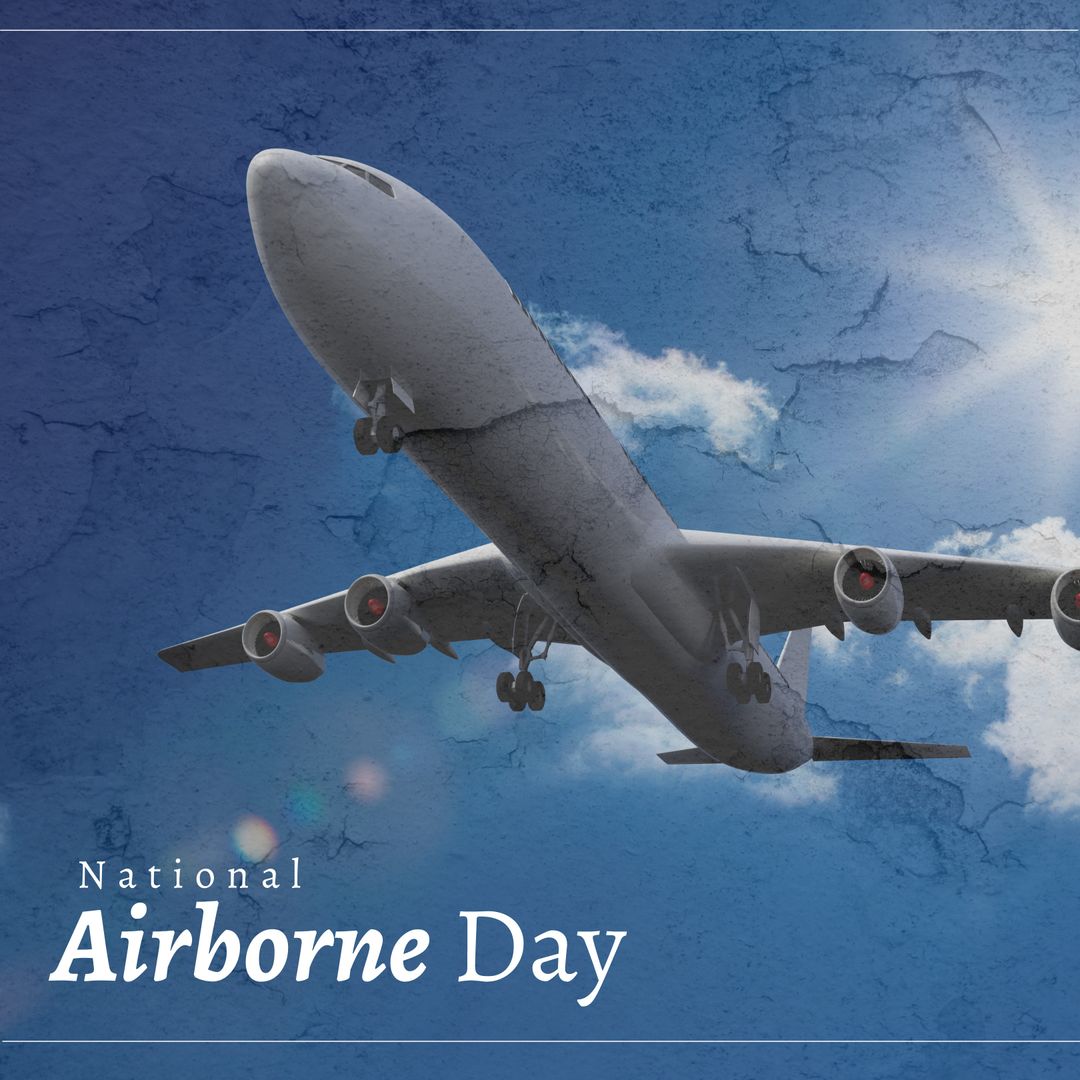 Airplane in Flight Celebrating National Airborne Day