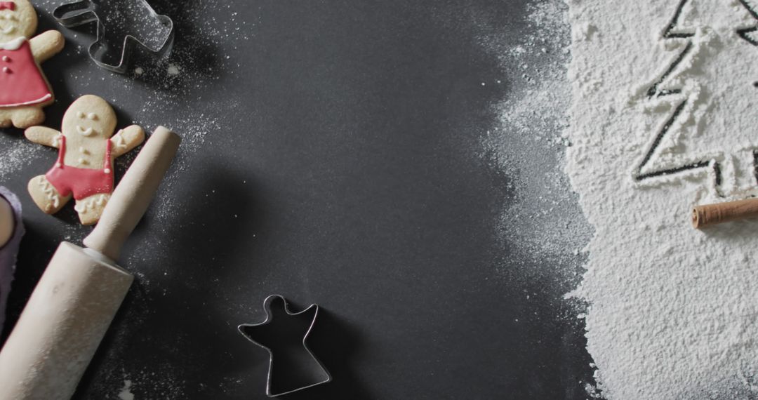 Festive Baking Essentials with Flour and Cookie Cutters