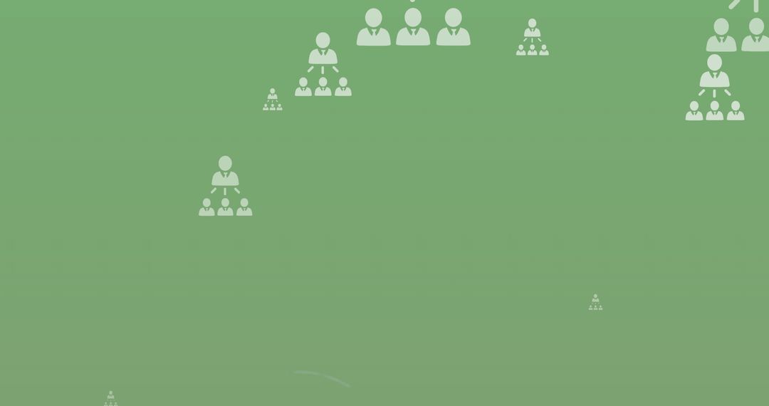 Network of Profile Icons with Mathematical Equations on Green Background