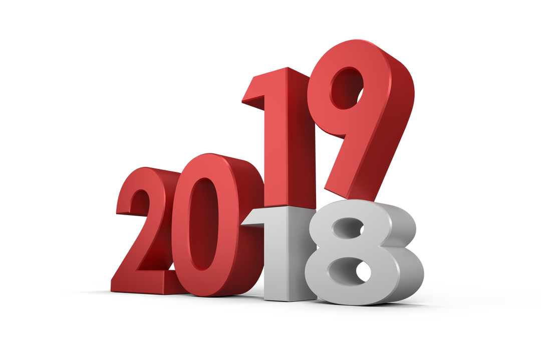 Transparent Transition from 2018 to 2019 in 3D Numbers - Download Free Stock Images Pikwizard.com