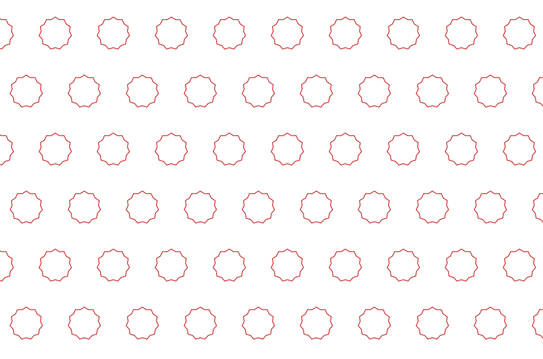 Seamless Red Gear Shapes Pattern on Transparent Background