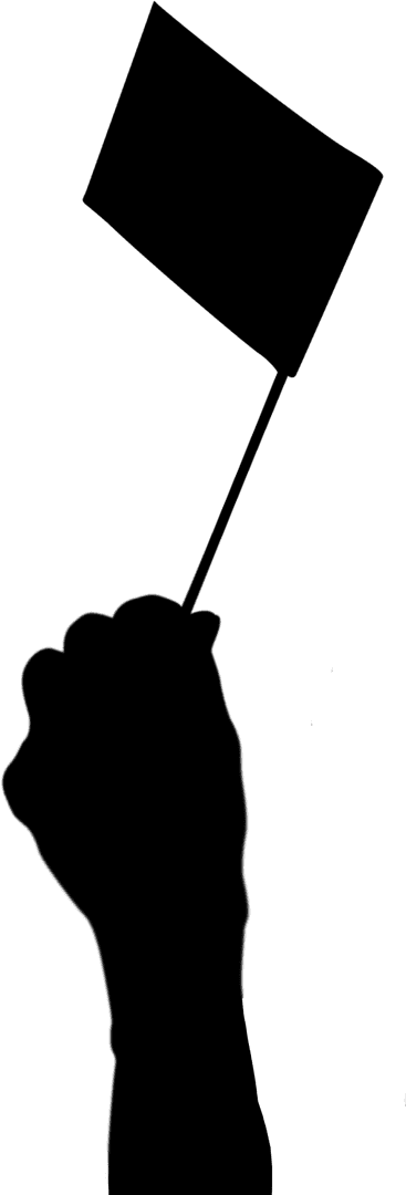 Transparent Silhouette of Hand Gripping Flag Vector Symbol