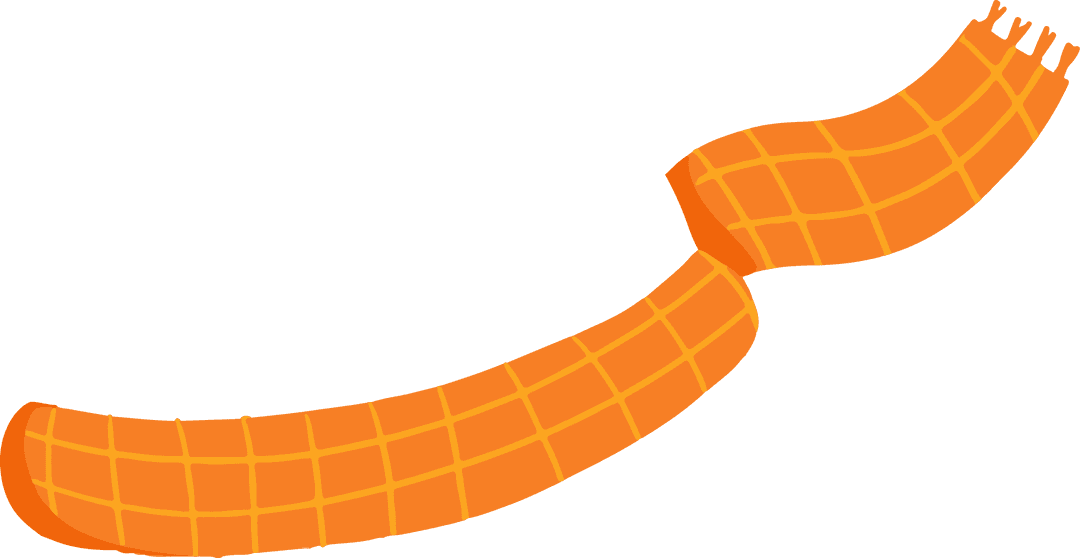 Floating Orange Checkered Scarf Fringed Ends Transparent Background