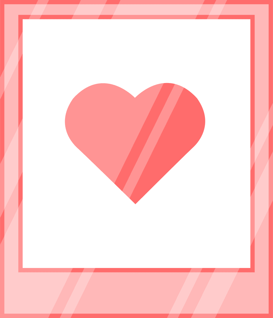 Transparent Heart Shape with Modern Minimalist Design Elements