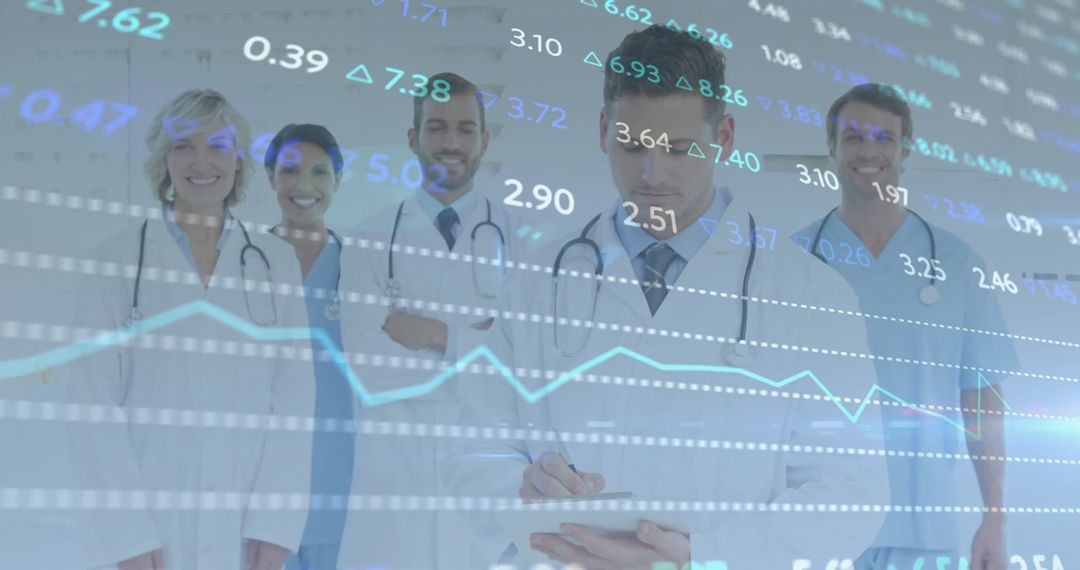 Dedicated Medical Team Analyzing Financial Health Data Insights