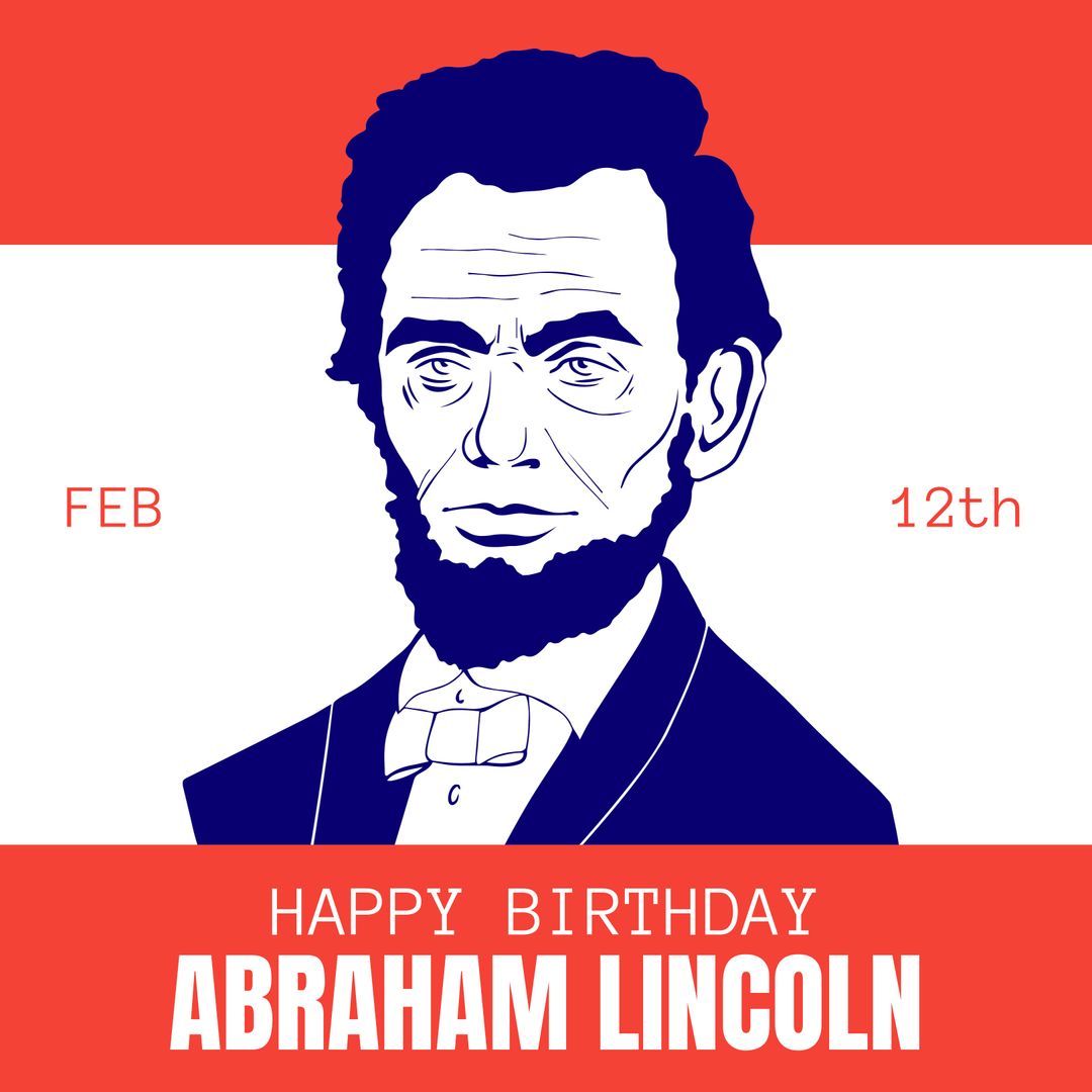 Patriotic Abraham Lincoln Birthday Illustration Celebrating History