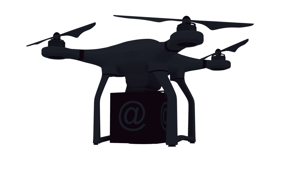 Transparent Drone Delivering At Symbol Package