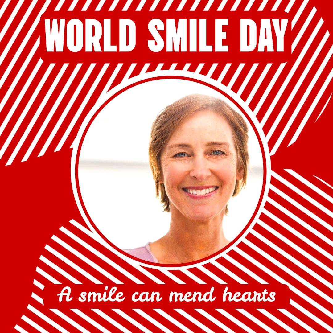 Celebrate World Smile Day with Joyful Expression on Red Background
