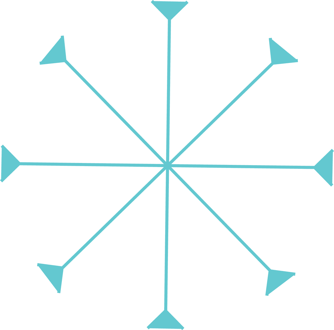 Abstract Aquamarine Arrows on Transparent Background