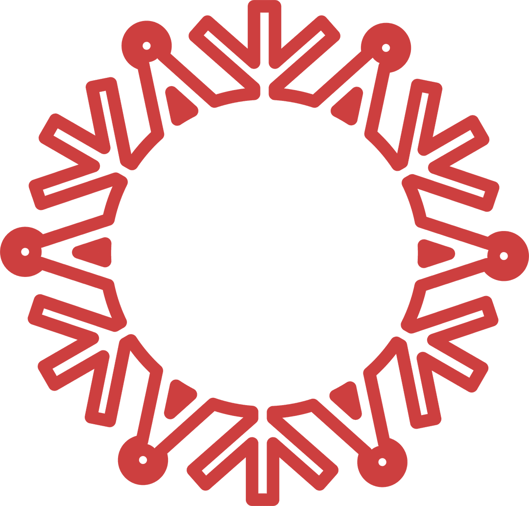 Geometric Red Circle Pattern with Transparent Background