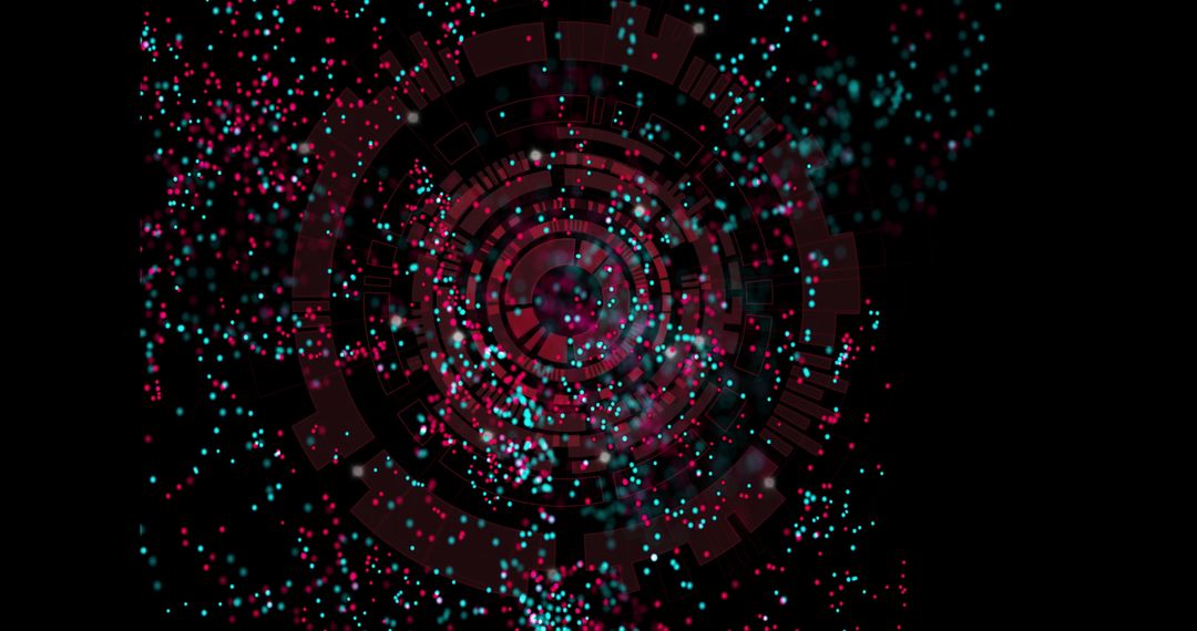 Futuristic Vortex with Glowing Particles in Digital Space