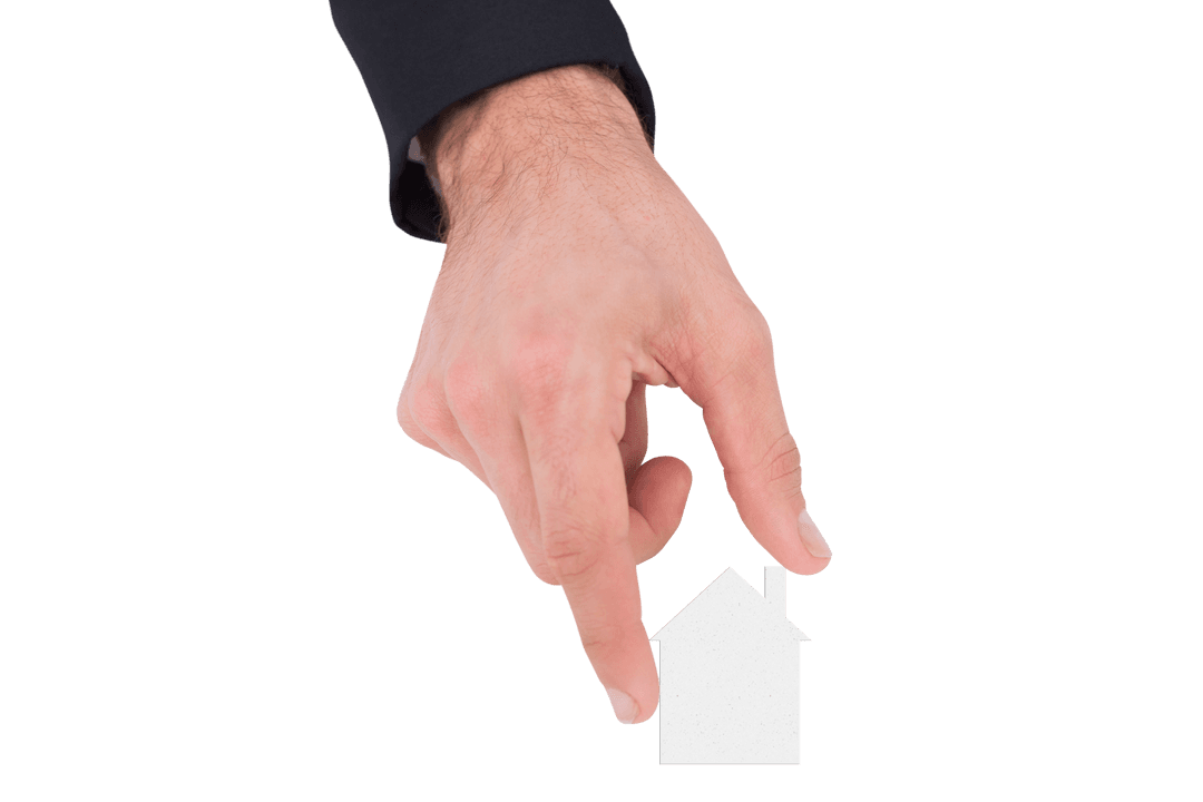 Transparent Hand Holding House Icon Symbolizing Housing Concept