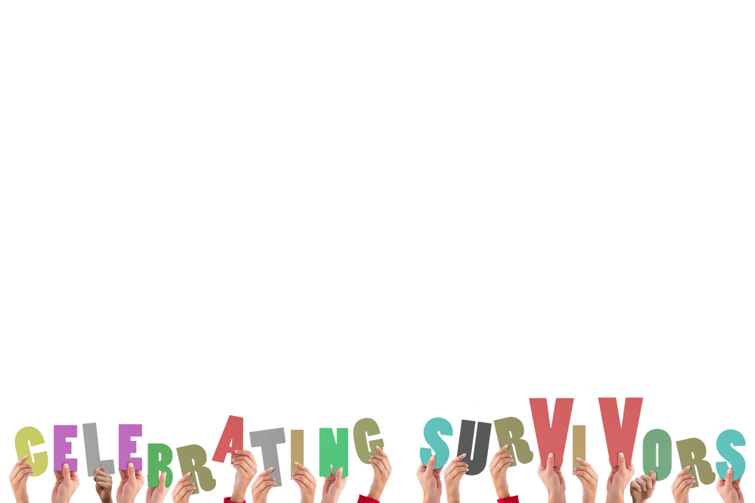 Transparent Motivation Text with Diverse Hands Holding Message