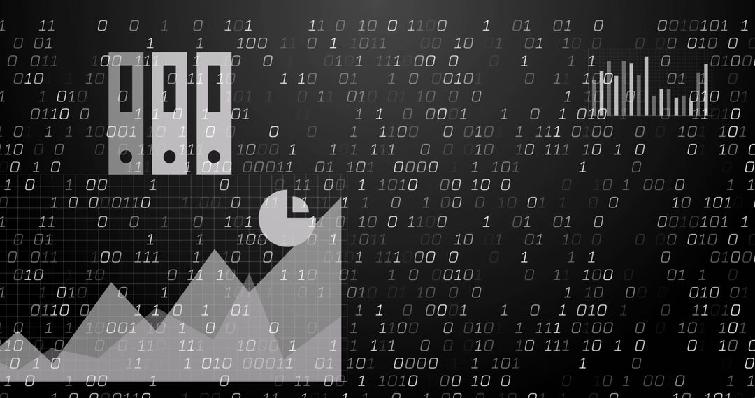 Futuristic Digital Data Processing Background with Binary Code - Free Images, Stock Photos and Pictures on Pikwizard.com