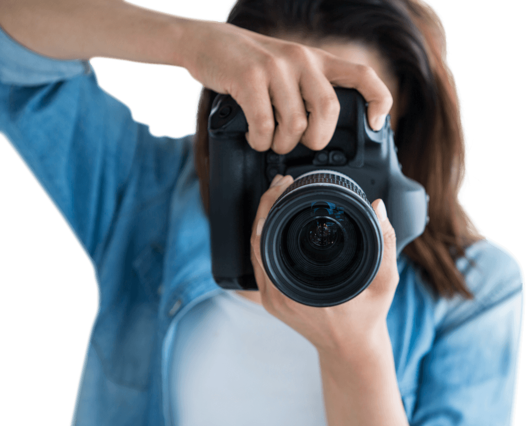 Transparent Image Young Woman Taking Photo with Camera