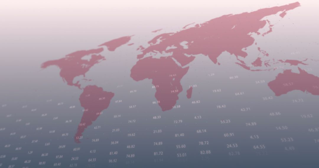 Abstract World Map with Rising Data on Vector Background