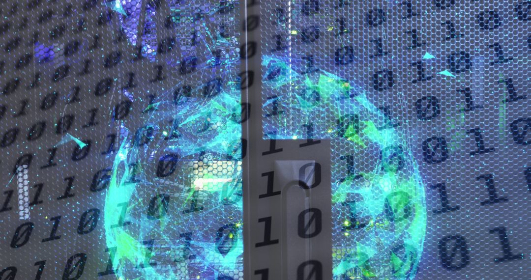 Digital Globe and Binary Code Overlapping Server