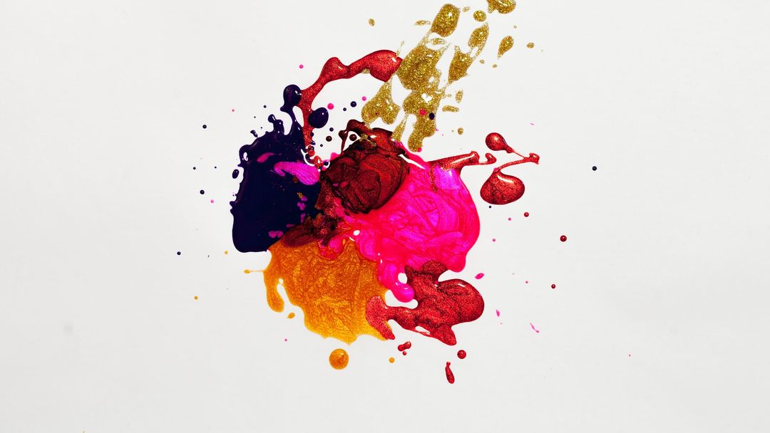 Colorful Paint Splatter on White Background