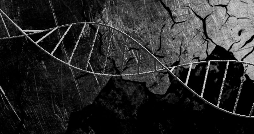 Intricate DNA Helix on Grunge Abstract Background