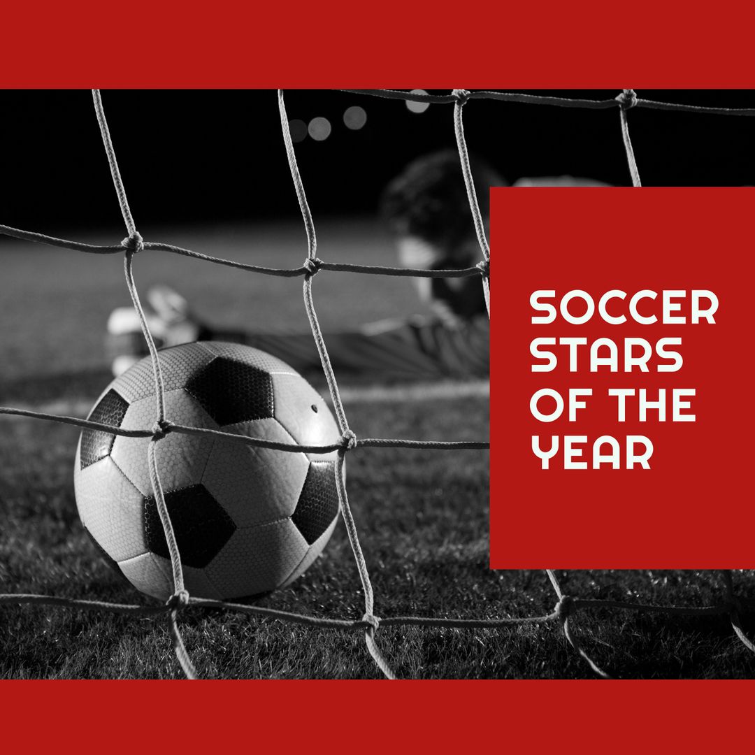 Soccer Player of the Year Award Concept with Ball in Goal Net - Download Free Stock Templates Pikwizard.com