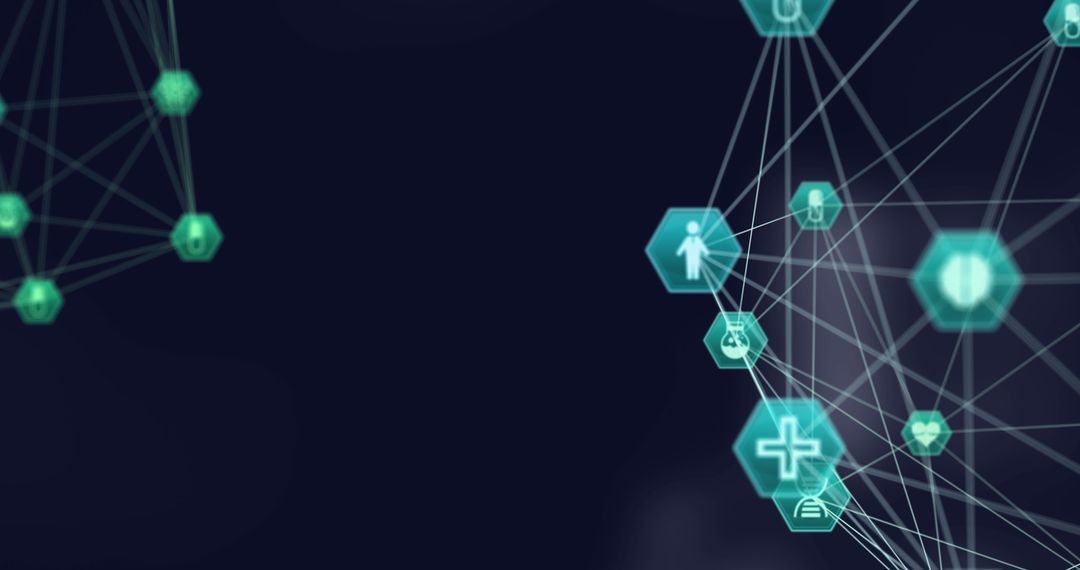 Digital Medical Network Connectivity on Dark Background