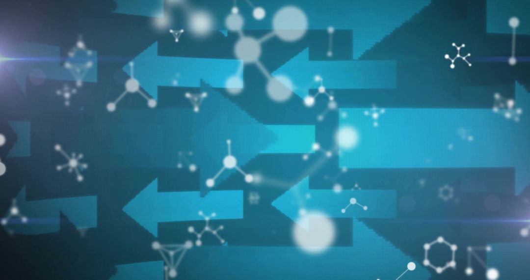 Illuminated Molecular Arrows in Futuristic Digital Interface