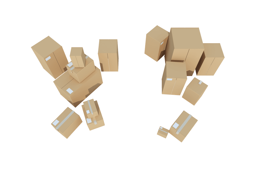 Transparent Arrangement of Cardboard Boxes on White Background - Download Free Stock Images Pikwizard.com