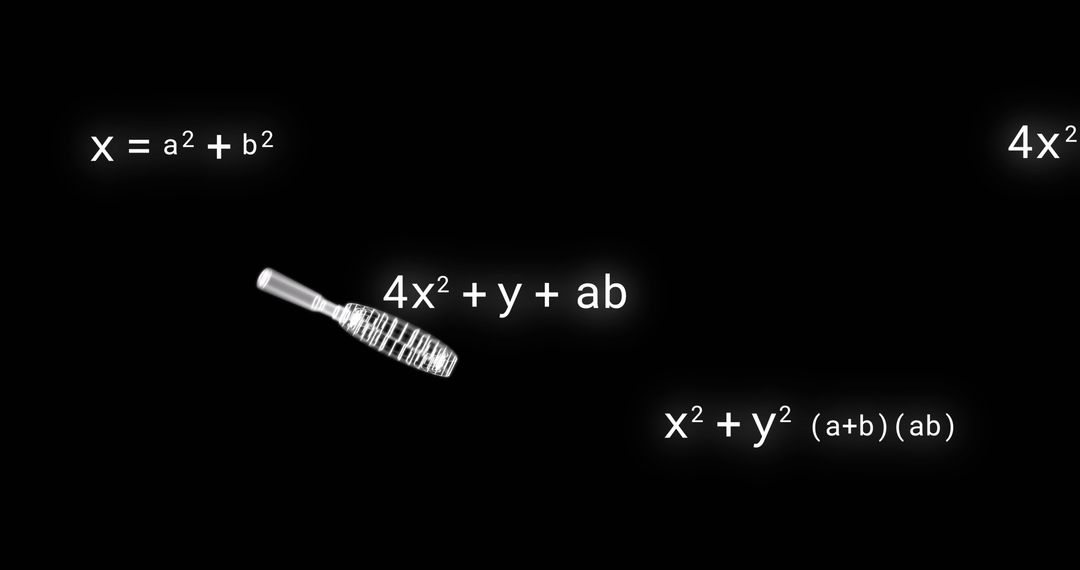 Mathematical Equations and Icons on Digital Interface Background
