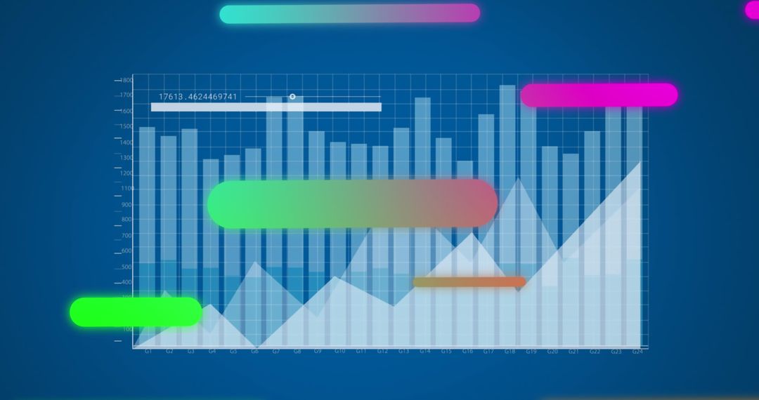 Abstract Chart with Multicolor Accents Representing Business Analytics