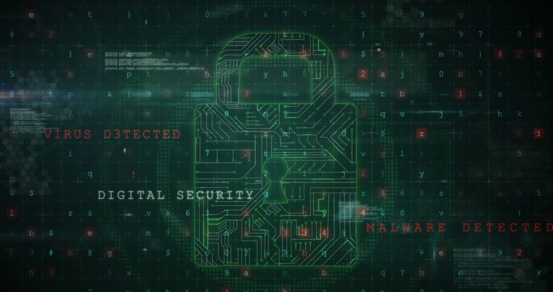 Digital Security Overlock with Virus Detected Warning