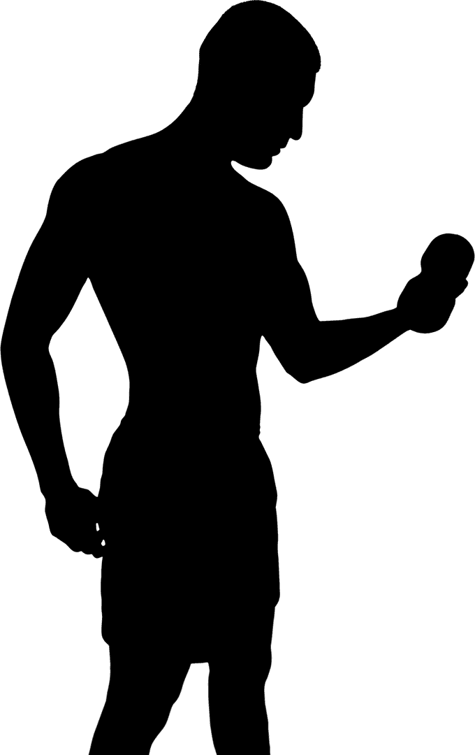 Transparent Silhouette Sportsman Lifting Weights for Fitness Motivation