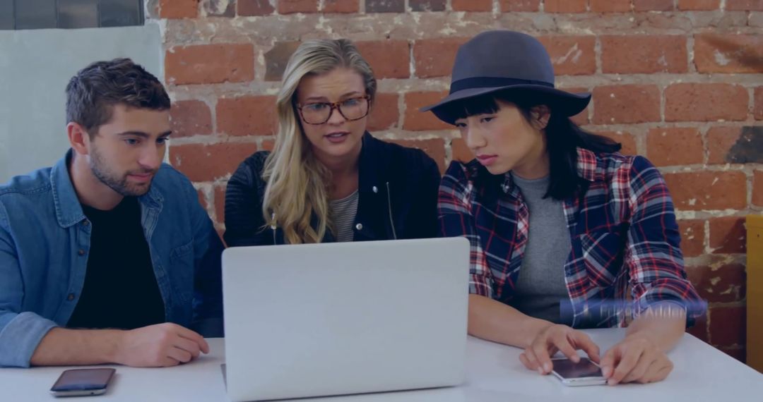 Collaborating Coworkers Discussing Ideas in Urban Office Setting