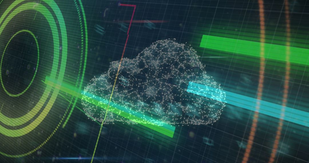 Digital Cloud and Abstract Data Security Visualization