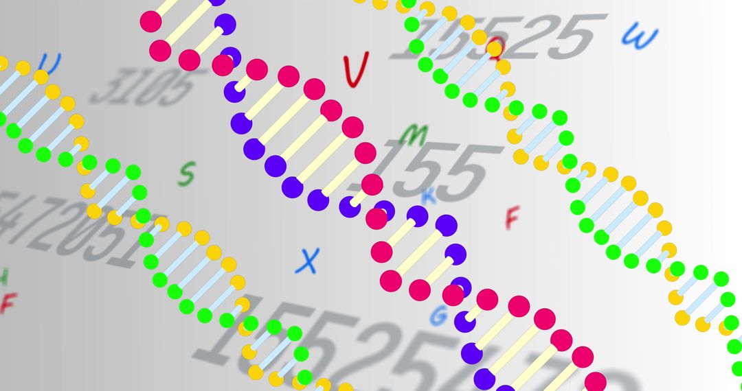 Colorful DNA Strands Overlapping Changing Numbers