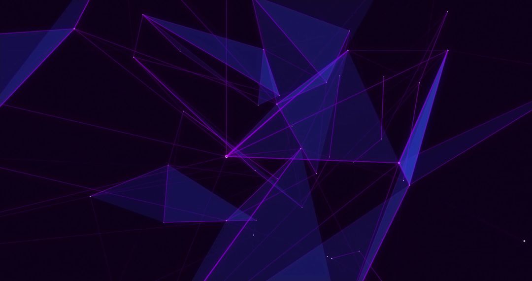 Abstract Polygonal Network with Blue Shapes on Black