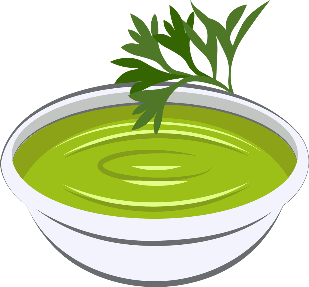 Green Sauce with Parsley Sprig In Transparent Background Digital Art