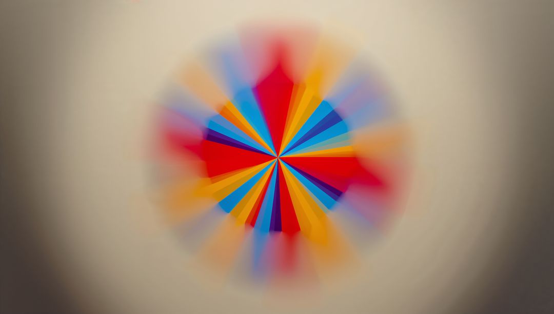 Colorful Abstract Radial Design Radiating on Neutral Background