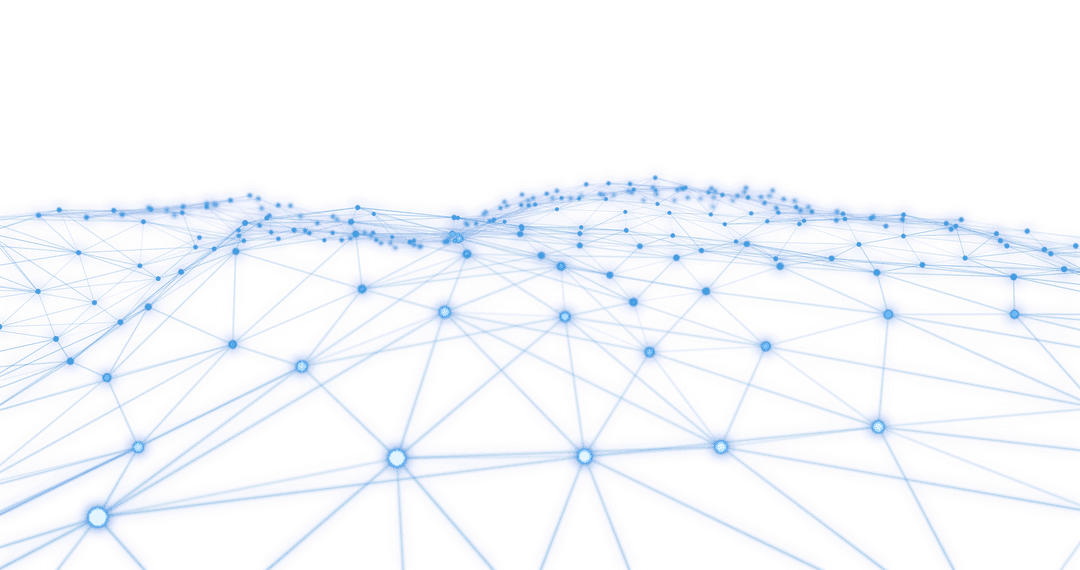 Futuristic Blue Network Connections on Transparent Background