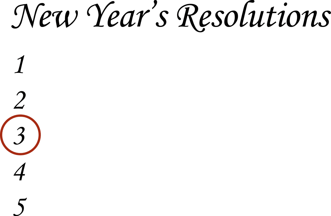 Transparent Priority Chart for New Year's Resolutions