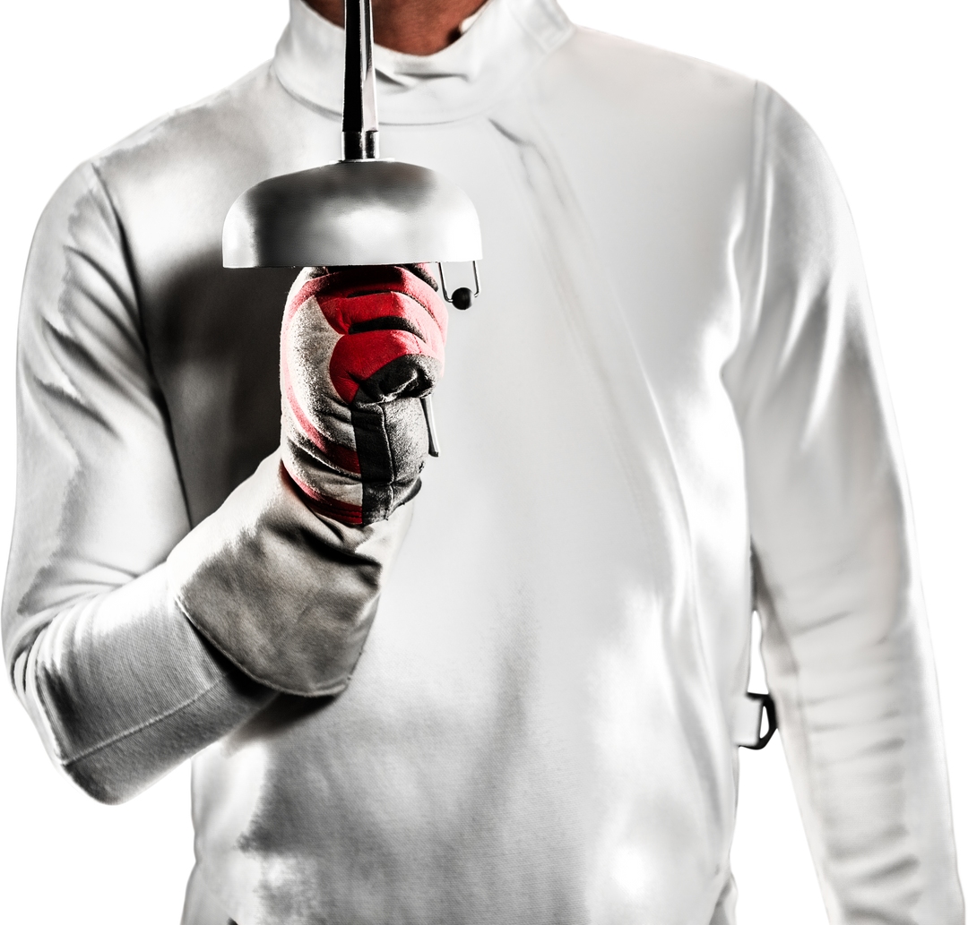 Swordsman Holding Up Fencing Sword in Transparent Background - Download Free Stock Images Pikwizard.com