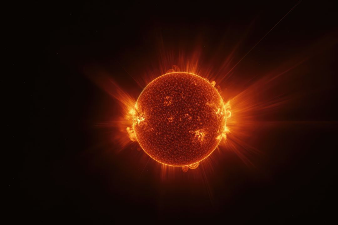 Close-Up View of Glowing Sun with Solar Flares - Free Images, Stock Photos and Pictures on Pikwizard.com