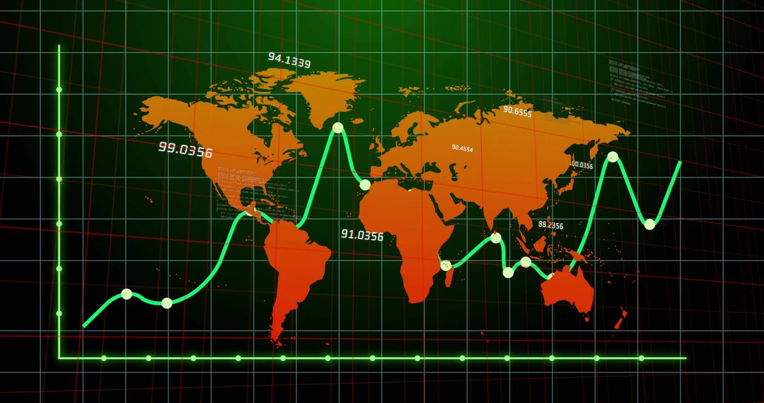 Global Analytics with Futuristic Interface and Grid Overlay
