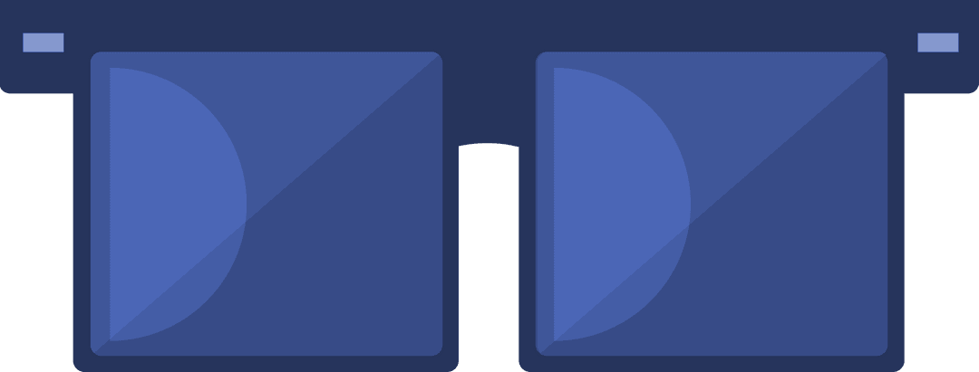 Blue Rectangular Sunglasses on Transparent Background