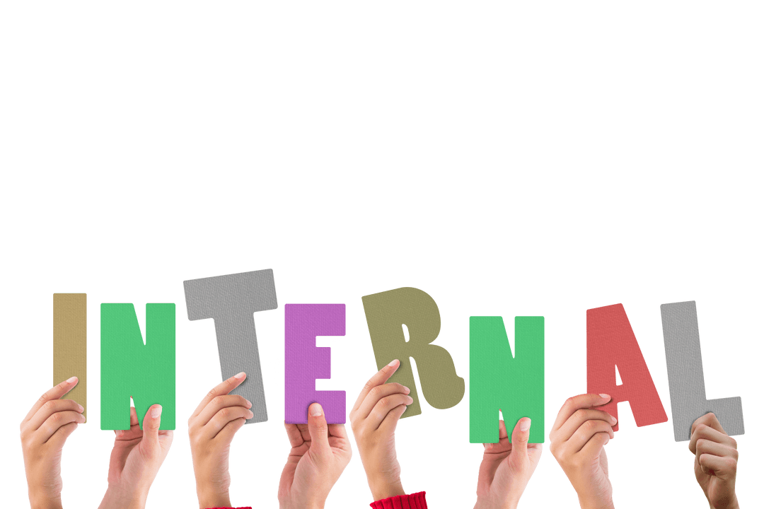 Hands Holding Internal Text on Transparent Background