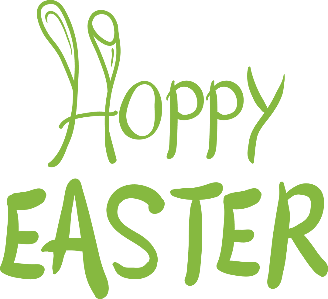 Hoppy Easter Text Transparent Green Design
